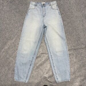 Rolla's Womens High Waisted Mom Jeans Light Wash Blue Tapered Leg Denim 30